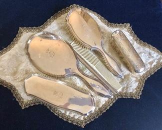 $150 Monogrammed sterling silver vanity set 
