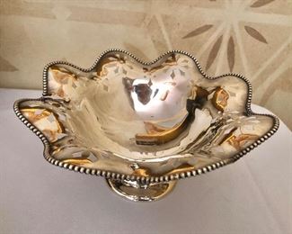 $160 Sterling silver bowl  monogramed #1, 171g.  3.75" H, 7.75" diam.