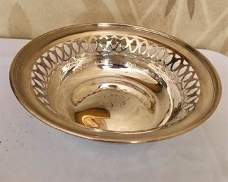$150  Sterling silver monogramed bowl #3,  157 grams.  2" H, 7.5" diam.  