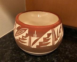 $40 Signed Navajo bowl.   3.75" H, 5" diam.