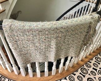 $40 Pastel mohair blanket or throw.  77" x 38".