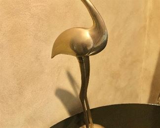 $75 -  Brass crane - 17" H, base 5" diam.