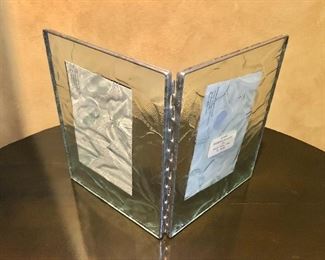 $40 Bedford/Downing glass frame.  Each side 9" H, 7" W. 