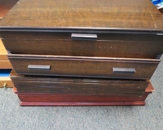 Vintage flatware boxes.