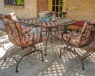 Outdoor dining table and chairs