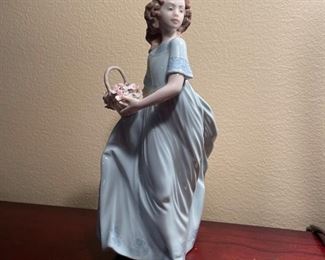 Lladro woman and flower basket, 9.5"H, was $148, NOW $88