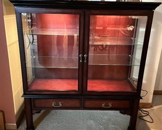 Lighted glass shelf cabinet, 40"W x 14"D x 42.75"H, was $245, NOW $200