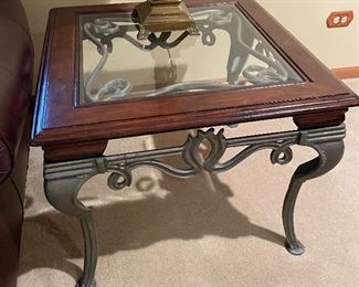 Square glass top end table, 28" x 28" x 23"H, was $145, NOW $115