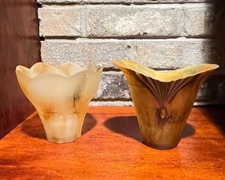 Bisque glass vase(on left) and ceramic vase (on right), 4.5"H, was $7 each, NOW $4 each