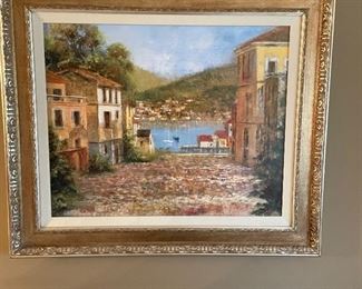 Village on the water print, 41" x 35", $50