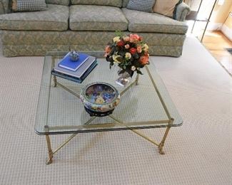 Cloven Foot Brass and Glass Table