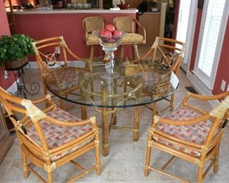 Ficks and Reed Glass Top Table (CHAIRS NOT PART OF SALE)