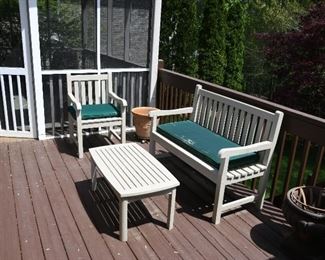 Painted Teakwood Settee