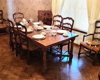 Century Furniture French country style dining table and chairs