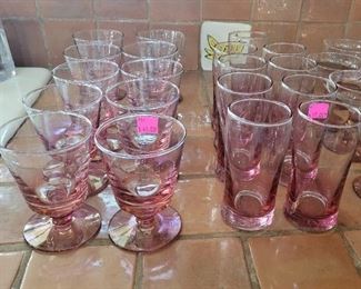 We love this pink glassware