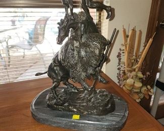 Frederic Remington bronze titled "Buffalo Horse"