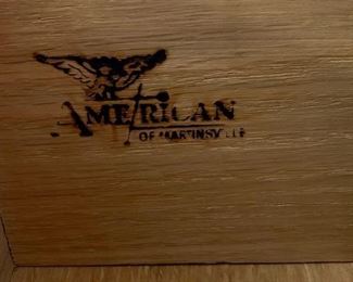 american of martinsville walnut and cane mid century modern