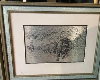 Franklin mint - Sterling silver etched art by Jamie Wyeth