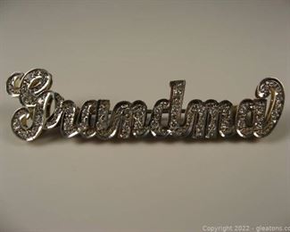 14kt Diamond Grandma Brooch