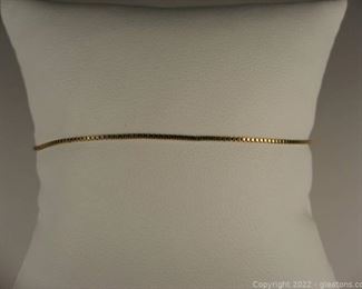 Dainty 14kt Box Chain Bracelet