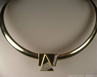 Gorgeous 14kt Omega with Diamond Slide