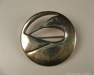 Nice Sterling Silver Goose Brooch