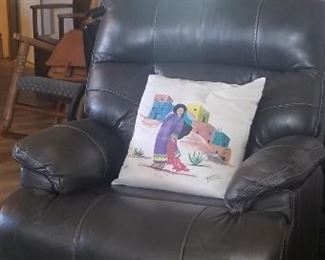 Large super comfy leather recliner