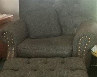 Stylish recliner with ottoman