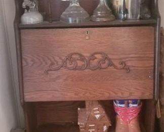 Vintage Oak desk with storage