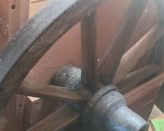 Large wooden waggon wheel