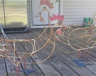 Two chicken planters