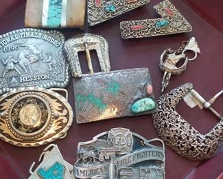 Lots of unique belt buckles