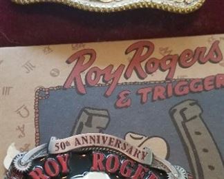 Super- size belt buckle and Roy Rogers belt buckle