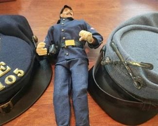 Reenactment hats and figurine