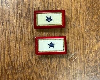 Two Military Blue Star Service Flag Pins Plastic