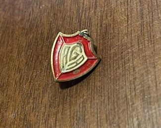 Vintage j.o. pollack co. chicago AGA red shield crest lapel pin