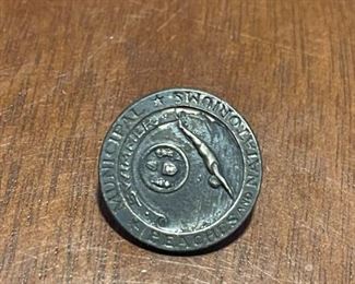 Vintage Sterling Silver Municipal Beaches and Natatoriums Swimmer Pin Screwback