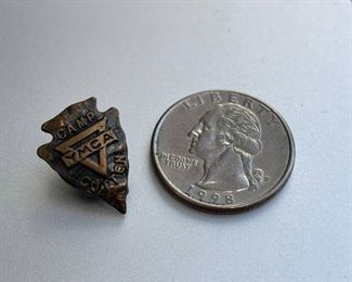 1930s Screwback Pin YMCA Camp Cutten Arrowhead Pin Extremely Rare As Cutten Was Changed Due to Racism