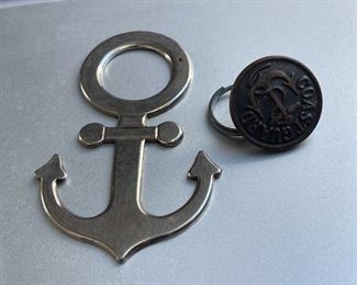 Coast Guard Button Plastic with a Metal Coast Guard Emblem
