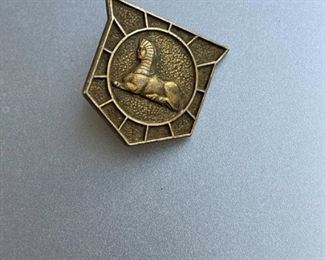 WWII Military Intelligence Badge Pin Amico on Back Gold Tone 1923-1962 Vintage Obsolete Medal