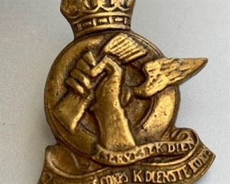 WWII South African Army Service Corps Signia Hat Pin/Badge Gold Tone