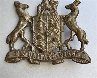 WWII South African Ex Unitate Vires SAA Army Cap Badge Silver Tone