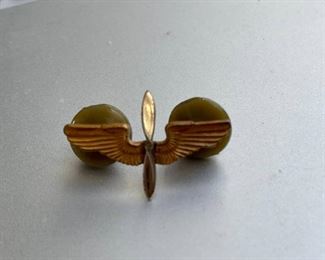 Attleboro Mass AMCRAFT Acid Test Back Collar Insignia Pin WWII US Army Corps Gold and Silver Tone