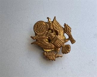 WWII Army Officer Hat Badge By Amcraft Gold Tone