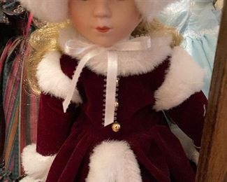 Christmas porcelain doll