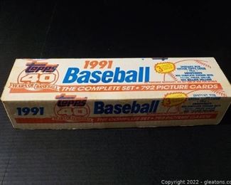 Box of Topps 1991 Baseball Cards Complete Set