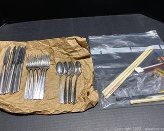 Set of Silverware and Chopsticks