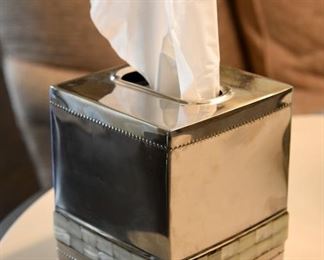 tissue box with inlay