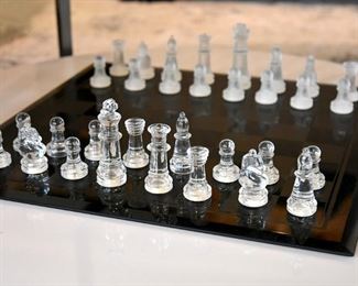 chess set, glass