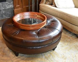 large leather ottoman